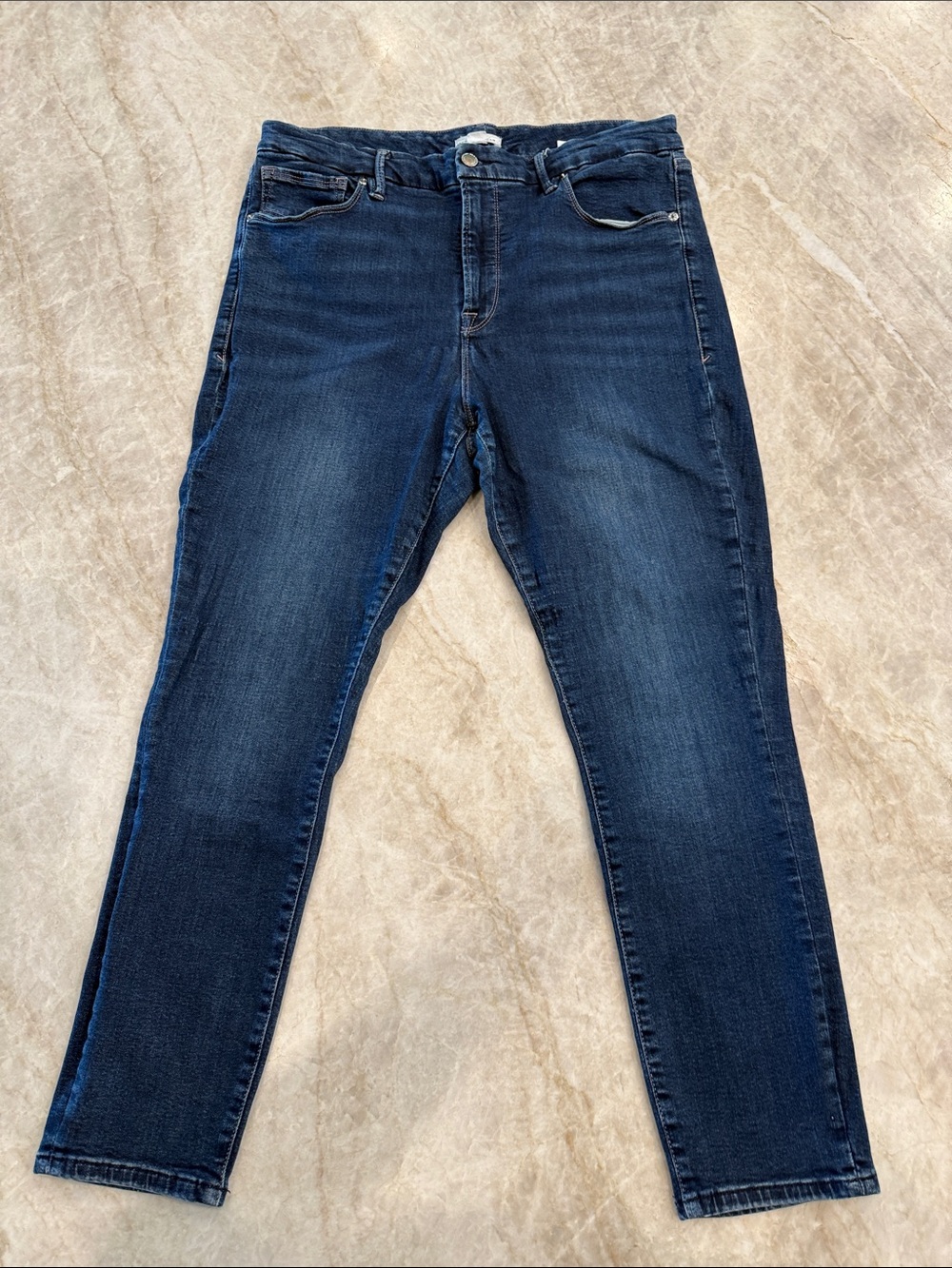 Good American Women's Dark Blue Stretch Slim Jeans